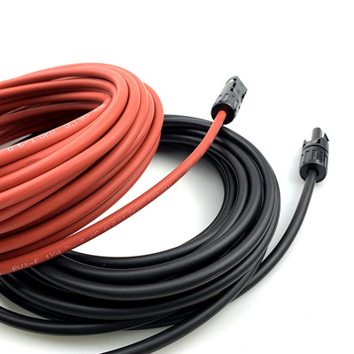 Solar-Verlängerungskabel-Paar 3 M – 10 AWG, Schwarz+rot, Mit 2 PV-Steckern, TÜV-zertifiziert, Für Außenbereich